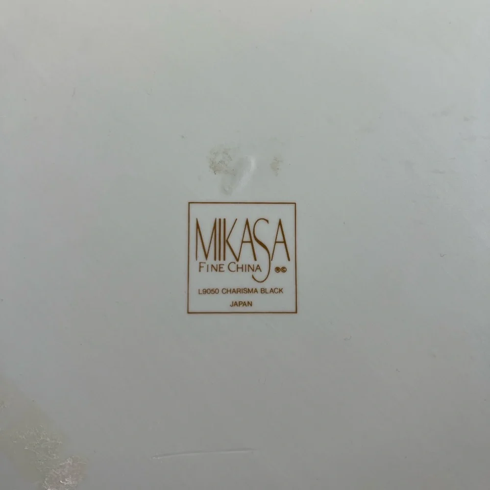 Vintage Mikasa Charisma Black Cake Plate & Server Set | Fine China Japan Floral